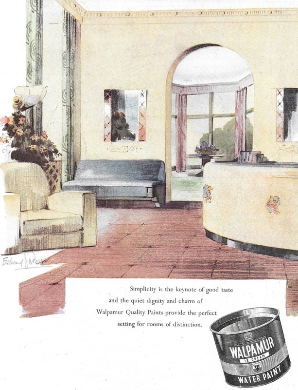 Walpamur paint advert advertising in Country Life magazine UK 1951
