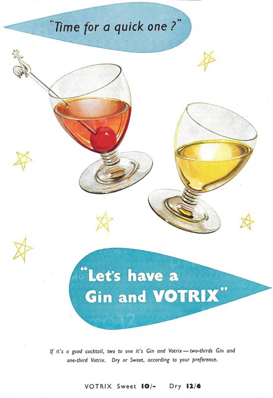 Gin and Votrix advert advertising in Country Life magazine UK 1951