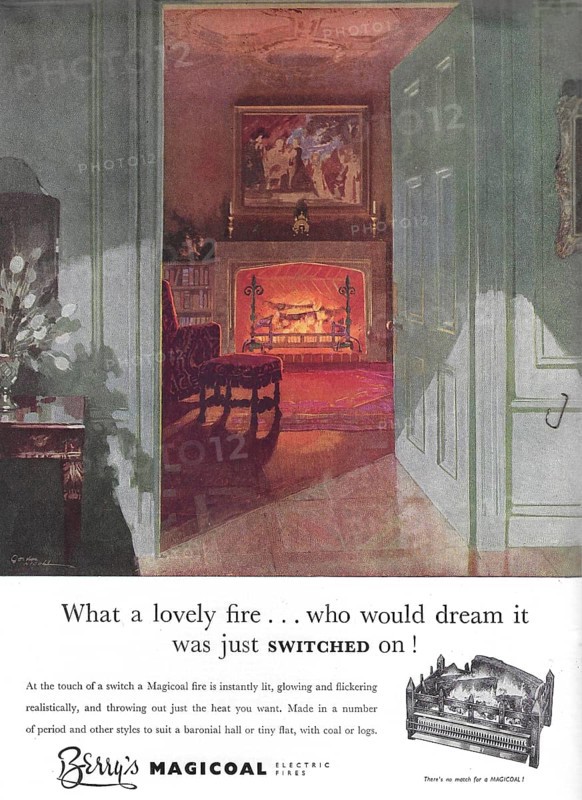 Berry's Magicoal fires advert advertising in Country Life magazine UK 1951