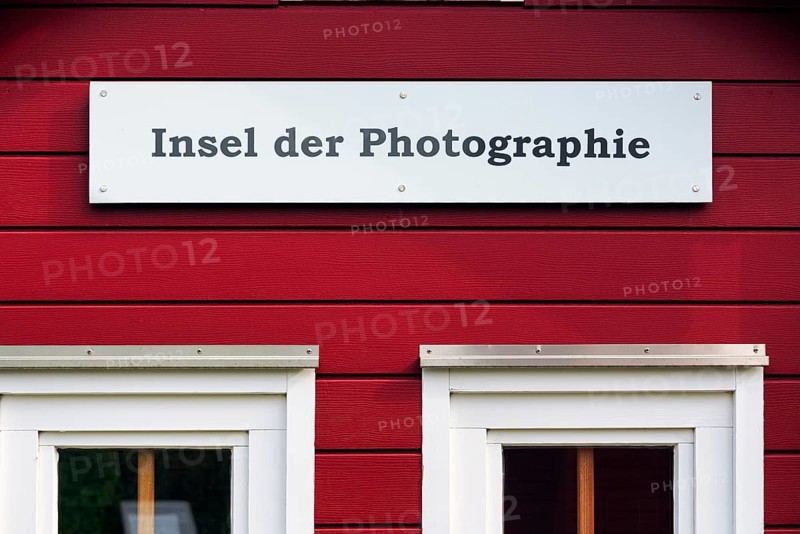 Red lobster shack, sign with inscription, Insel der Photographie, facade detail, Museum Helgoland, Insel Helgoland, Schleswig-Holstein, Germany