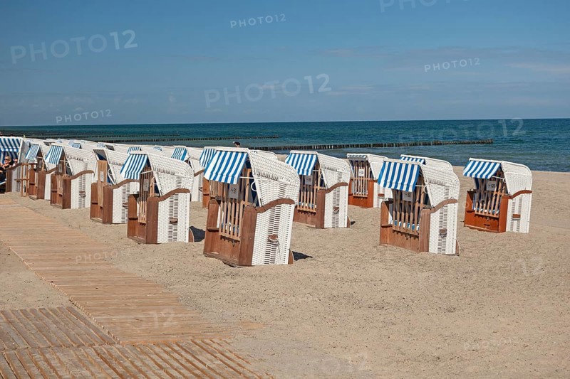Beach chairs, beach, Baltic Sea, Baltic seaside resort, Kühlungsborn, Rostock district, Mecklenburg-Western Pomerania, Germany