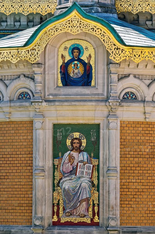 Mosaics on the apse of the Russian Chapel, Mathildenhöhe, Darmstadt, Hesse, Germany