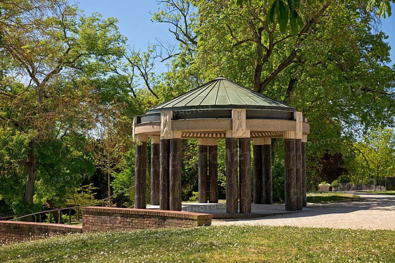 Swan Temple, also known as Albin Müller Pavilion, Ceramic Pavilion, Mathildenhöhe, UNESCO World Heritage Site, Darmstadt, Hesse, Germany