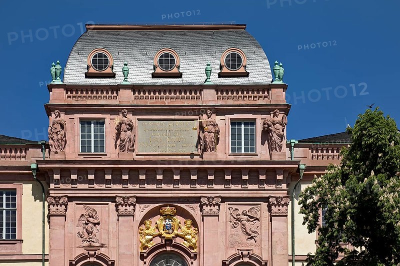 Darmstadt Residential Palace, main portal of the new building by Louis Rémy de la Fosse, Darmstadt, Hesse, Germany