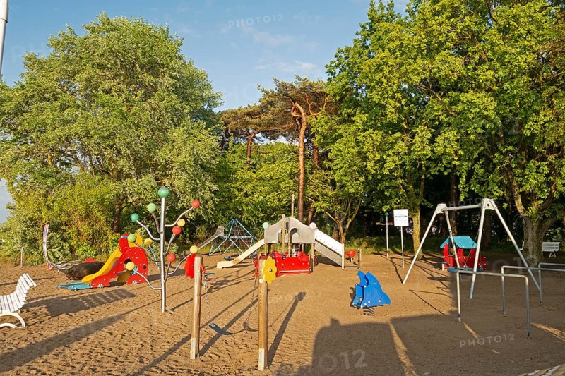 Children's playground, beach promenade, Baltic Sea, Kühlungsborn, Rostock district, Mecklenburg-Western Pomerania, Germany