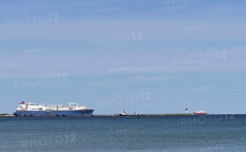 LNG tanker NEPTUNE at Mukran harbour on Rügen, Mecklenburg-Western Pomerania, Germany