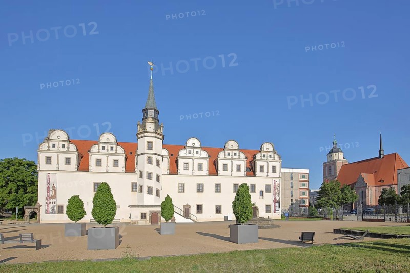 Johannbau built in 1556 Museum of City History and St Mary's Church, Renaissance, Castle, Dessau, Dessau-Roßlau, Saxony-Anhalt, Germany