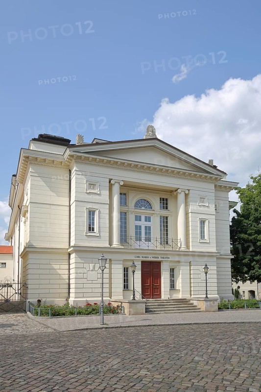 Neoclassical Carl-Maria-Von-Weber Theatre, Opera House, Schlossstraße, Bernburg, Saxony-Anhalt, Germany