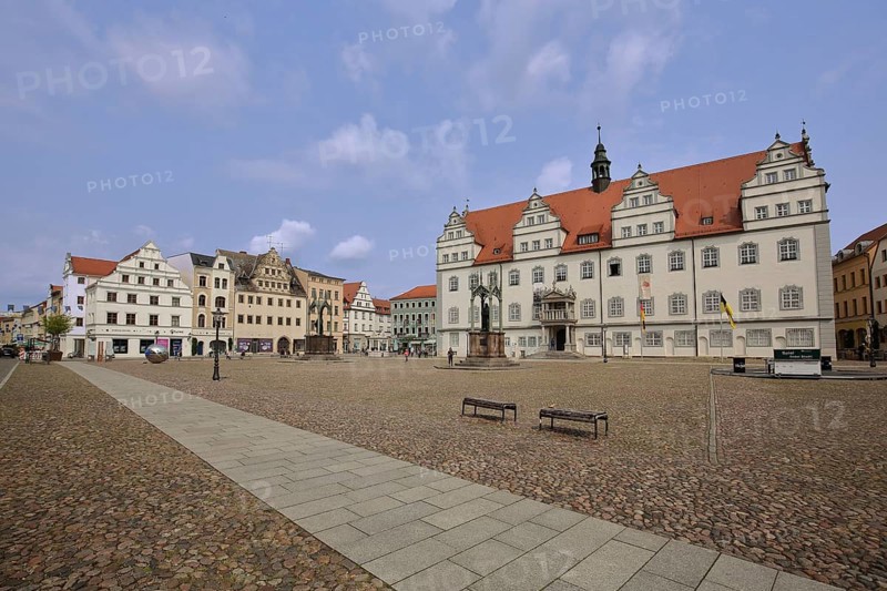Old town hall on the market square, Renaissance, Luther city Wittenberg, Fläming, Saxony-Anhalt, Germany