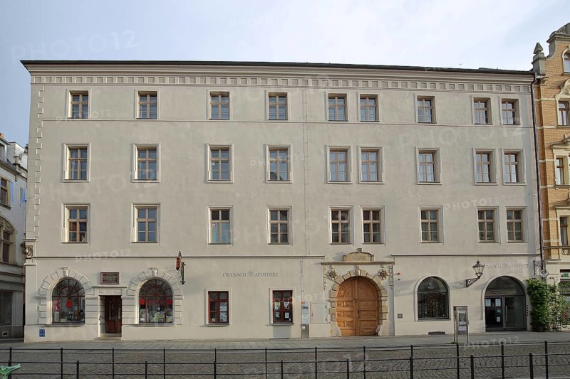 Cranach pharmacy, Cranach-Höfe, Cranach-Hof, historic building, Luther city Wittenberg, Fläming, Saxony-Anhalt, Germany