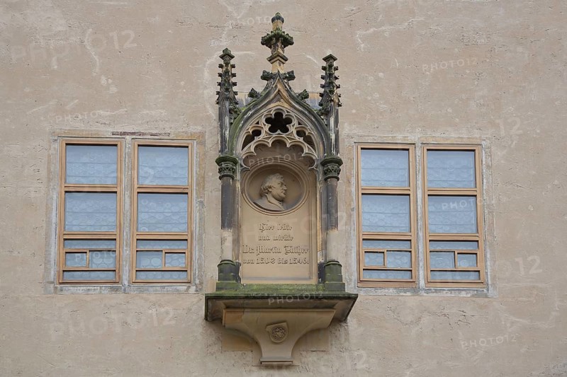 Memorial to Martin Luther, relief, inner courtyard, Augusteum, Luther House, Luther city Wittenberg, Fläming, Saxony-Anhalt, Germany
