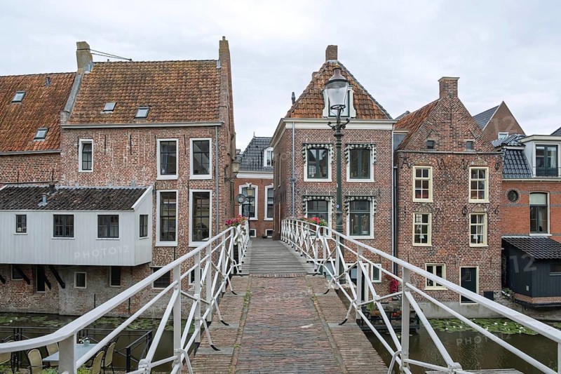 Vrouwenbrug, woman's bridge over the Damsterdiep, Appingedam, province of Groningen, Netherlands