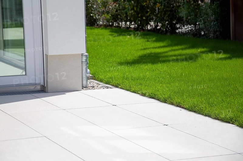 Beautiful stone terrace on a new detached house