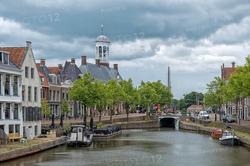 Main canal Dokkumer Ee, Dokkum, Friesland, Holland, Netherlands