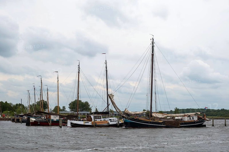 Flat-bottomed boats in Noordergat marina, Netherlands