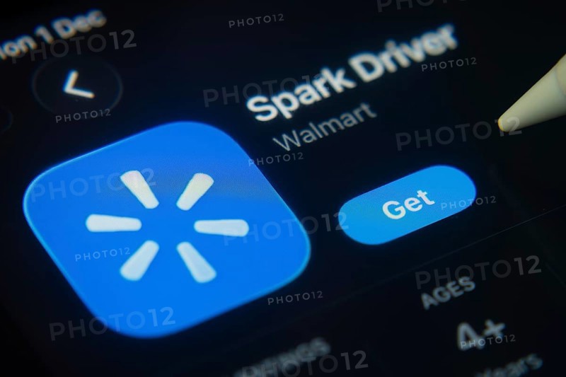 Dhaka, Bangladesh- 01 Dec 2025: A close-up of the Walmart Spark Driver app icon in the App Store on an iPad screen
