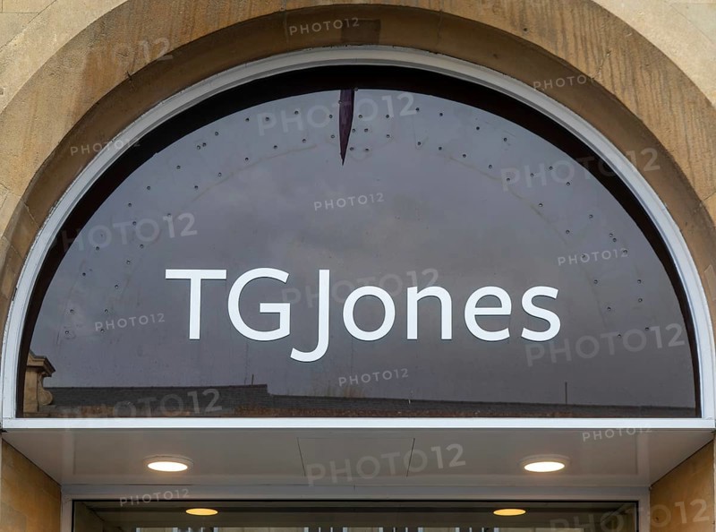TG Jones shop store sign, Chippenham, Wiltshire, England, UK formerly WH Smith