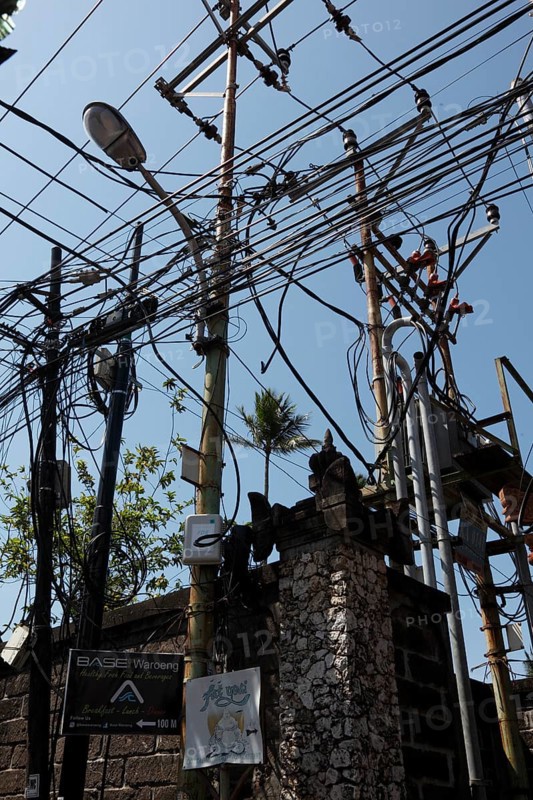 Power, Internet, data lines, Kuta, Bali, Indonesia