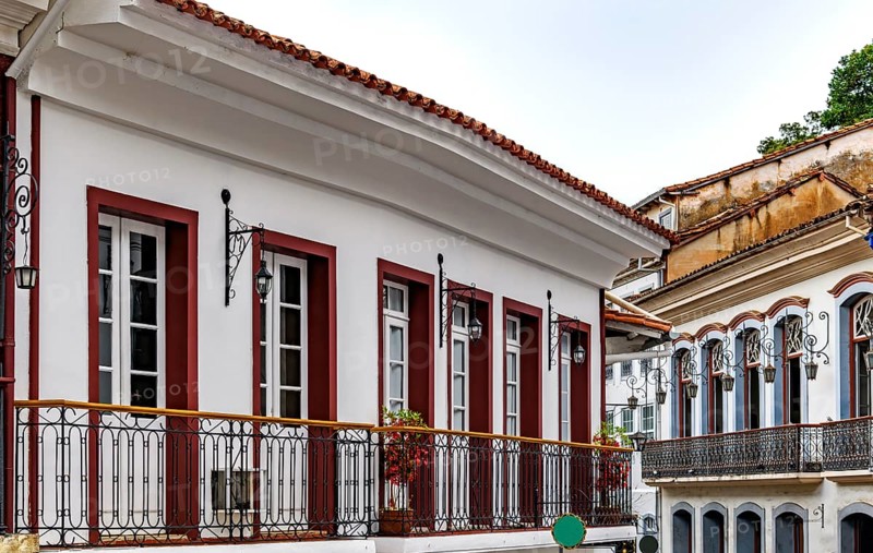 Old streets and buildings in the historic city of Ouro Preto in Minas Gerais, Ouro Preto, Minas Gerais, Brazil