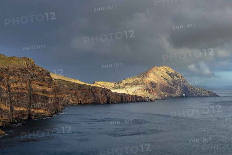 Sunset, volcanic peninsula, Ponta de São Lourenço, Ponta de Sao Lourenco, rocky coast, Punta de San Lorenzo, Madeira, Portugal