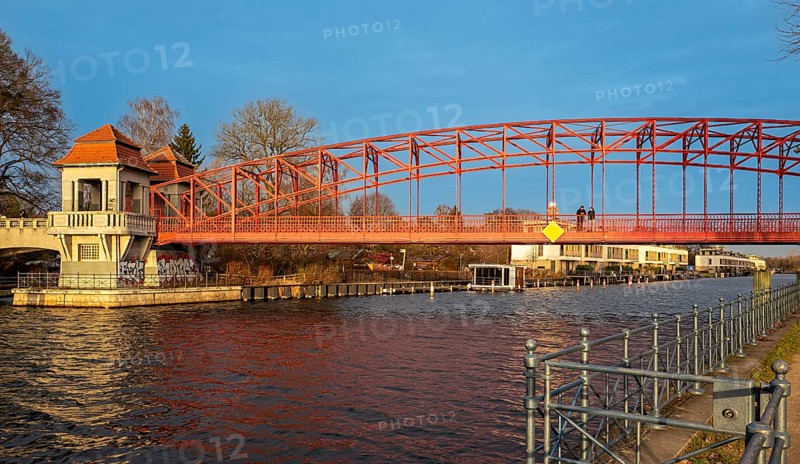View of the Sechser Bridge at Tegel Harbour, Berlin, Germany