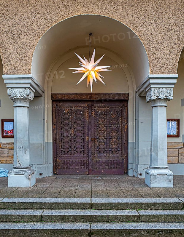 Gate at the New Apostolic Church in Berlin Tegel, Berlin, Germany