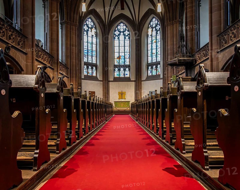 Protestant Epiphany Church on Sachsenhäuser Ufer, neo-Gothic church of the late 19th century, Frankfurt am Main, Hesse, Germany