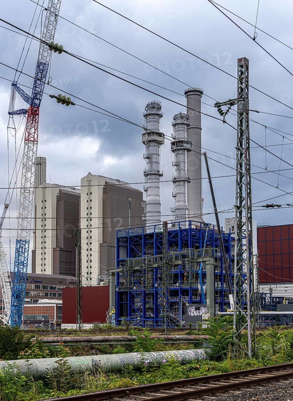 West CHP plant on Gutleuterstraße in Frankfurt am Main, Hesse, Germany