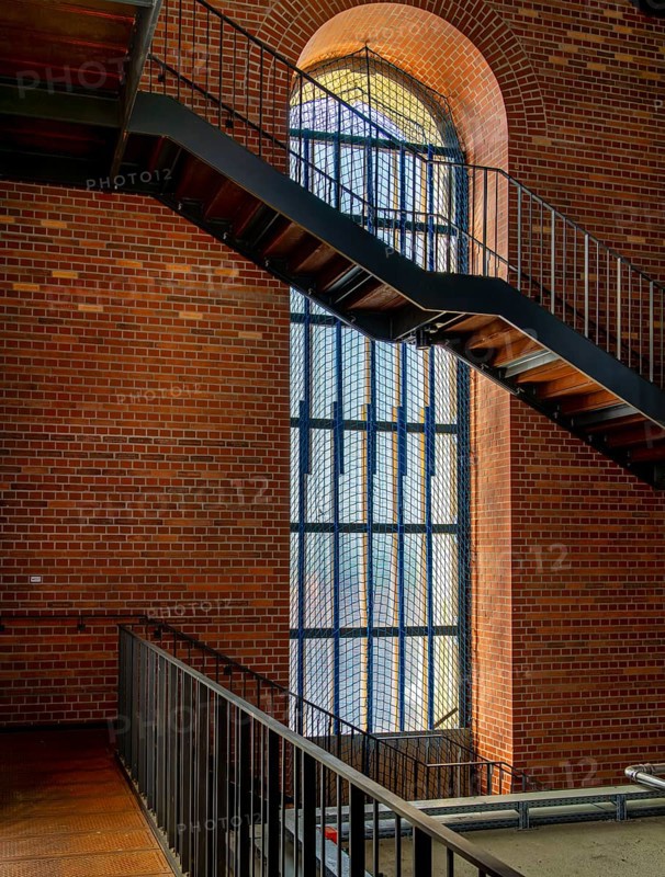 Staircase in the restored and reopened garrison church on Breiten Straße, Potsdam, Brandenburg, Germany