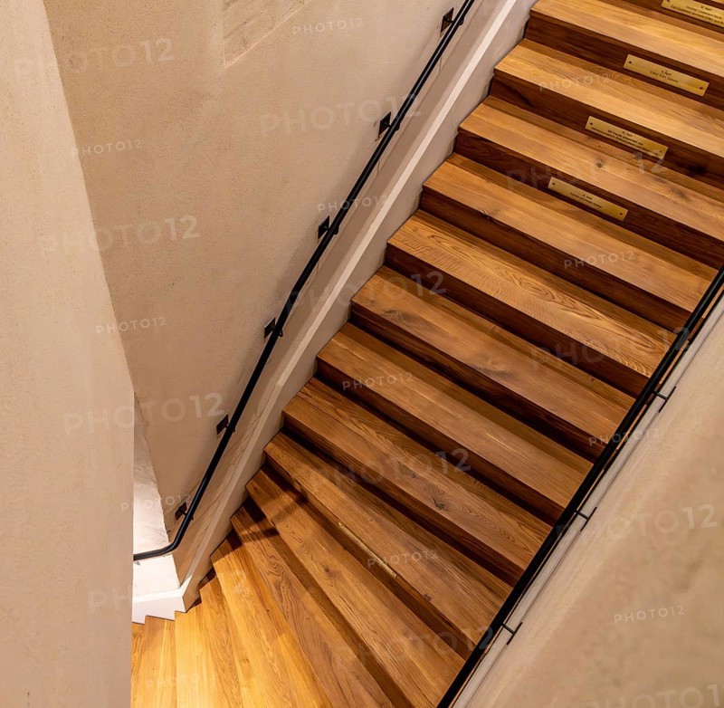 Staircase in the restored and reopened garrison church on Breiten Straße, Potsdam, Brandenburg, Germany