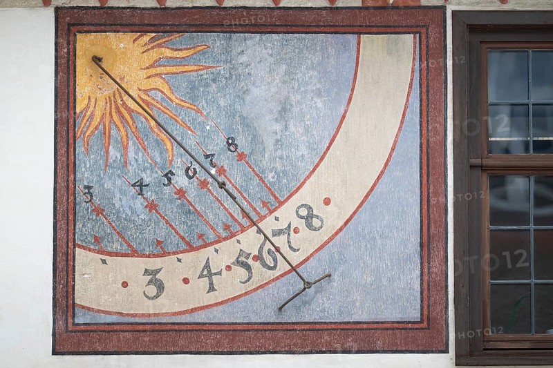 Blaubeuren Abbey sundial building, Swabian Jura, Baden-Württemberg, Germany
