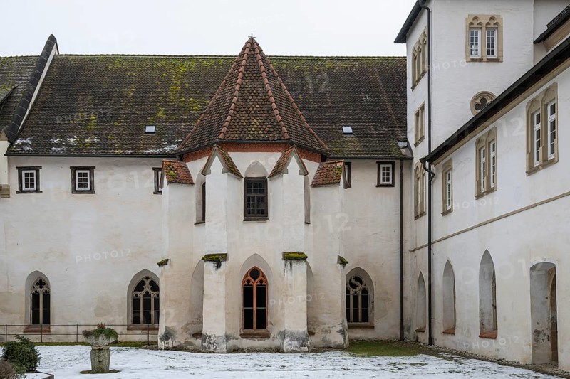 Courtyard, Blaubeuren Abbey, Swabian Jura, Baden-Württemberg, Germany