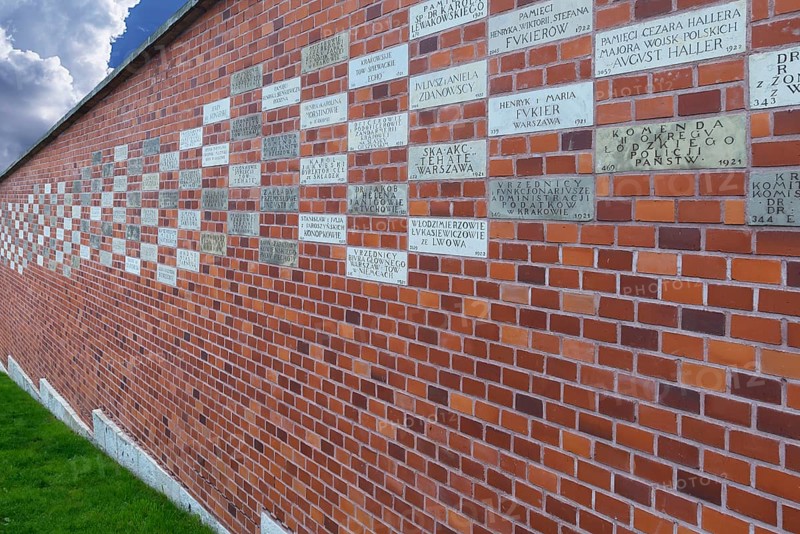 Memorial donor plaques on the wall of Wawel Castle, Krakow, Poland Krakow, Poland