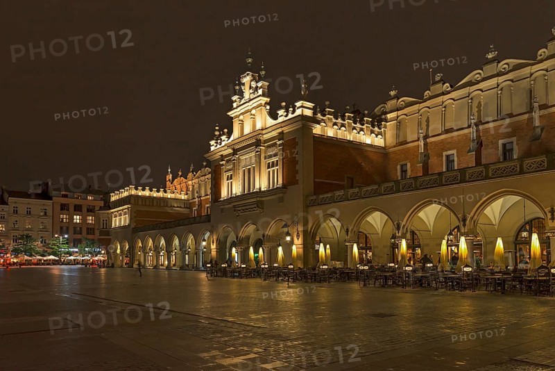 Cloth Hall at night, Krakow, Poland