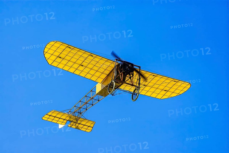 Flight demonstration of a replica Bleriot XI La Manche by Mikael Carlson as part of the 16th vintage air meeting on Hahnweide, Kirchheim unter Teck, Baden-Württemberg, Germany, for editorial use only