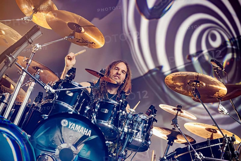 Morten Løwe Sørensen, drummer of Amaranthe, live on Arcane Dimensions Tour 2026 at Zenith in Munich on 17.01.2026