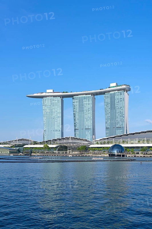 Marina Bay Sands, MBS, luxury 5-star hotel and integrated resort in Downtown Core of the city Singapore, Southeast Asia