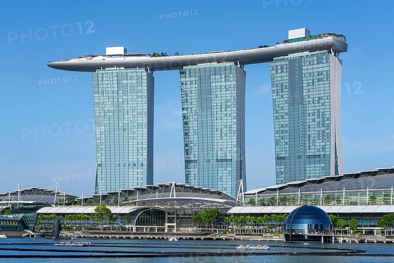 Marina Bay Sands, MBS, luxury 5-star hotel and integrated resort in Downtown Core of the city Singapore, Southeast Asia