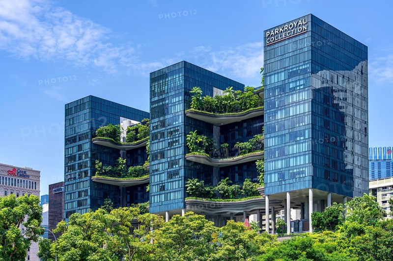 Parkroyal Collection Pickering, luxury five-star hotel with green walls and sky gardens in Central Area of the city Singapore, Southeast Asia