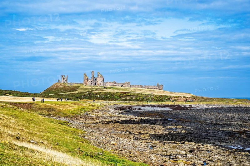 Ruins of Dunstanburgh Castle, Northumberland Coast, England, UK