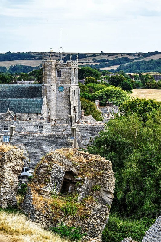 Ruins of Corfe Castle, Wareham, Dorset, England, United Kingdom
