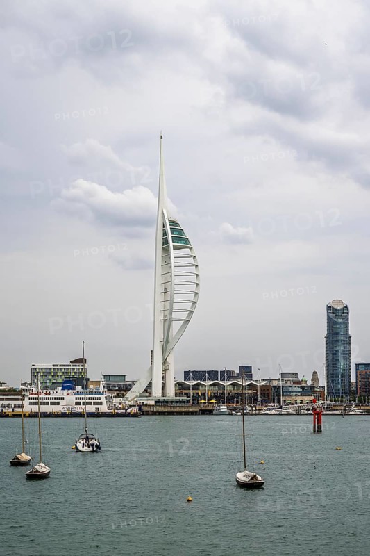 Portsmouth Harbour over Spinnaker Tower, Portsmouth, Gosport, England, United Kingdom