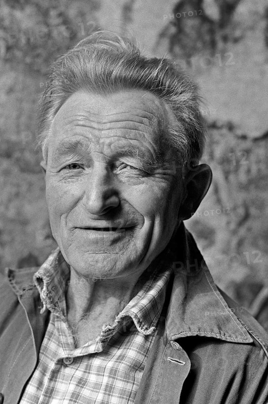 Portrait of an elderly farmer, black and white, Middle Franconia, Bavaria, Germany
