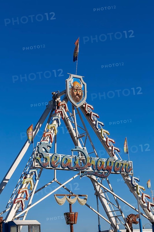 Sea Dragon amusement ride at Fun Show traveling amusement ride park, Old Port of Montreal, Quebec, Canada