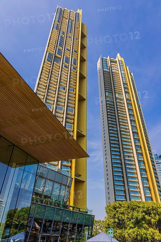 Skyscrapers next to Iconsiam shopping center, Bangkok, Thailand's metropolis, Thailand