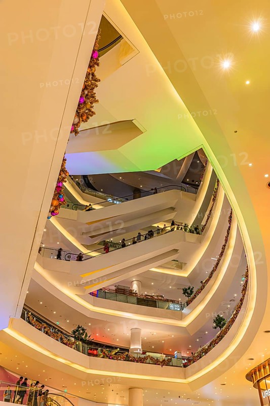 Different floors connected by escalators in Iconsiam Shopping Center, Bangkok, Thailand's metropolis, Thailand