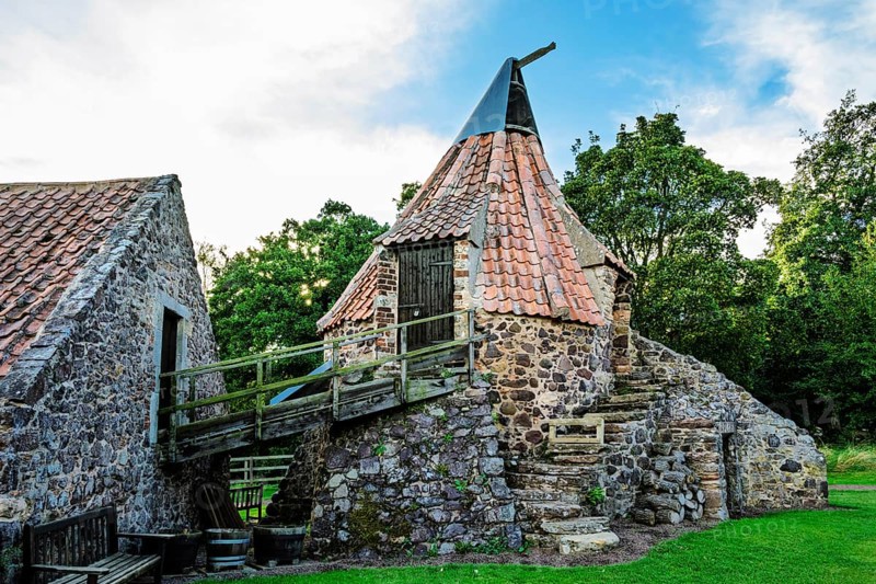 Preston Mill and Phantassie Doocot, River Tyne, East Lothian, Scotland, UK