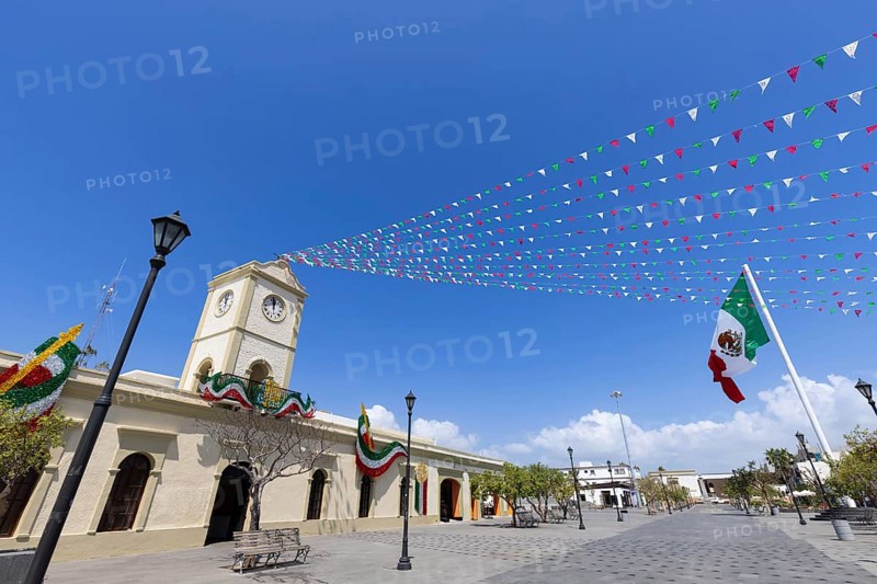 Scenic colonial streets and architecture of San Jose del Cabo in historic city center, hub for culture and numerous art galleries