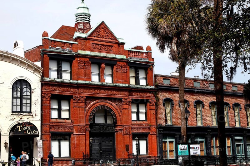Red brick building in the historic Riverfront neighborhood of Savannah, Savannah, Georgia, USA