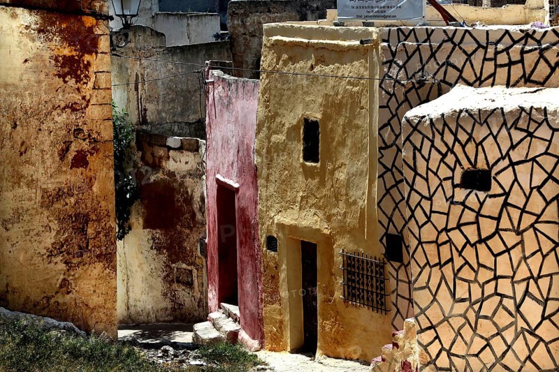 Weatherproof buildings with structured facades in the medina of Safi, Safi, Doukkala-Abda, Morocco